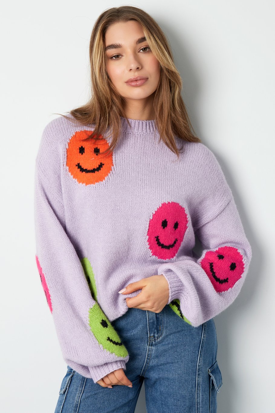 Smiley Strickpullover - grau Bild9